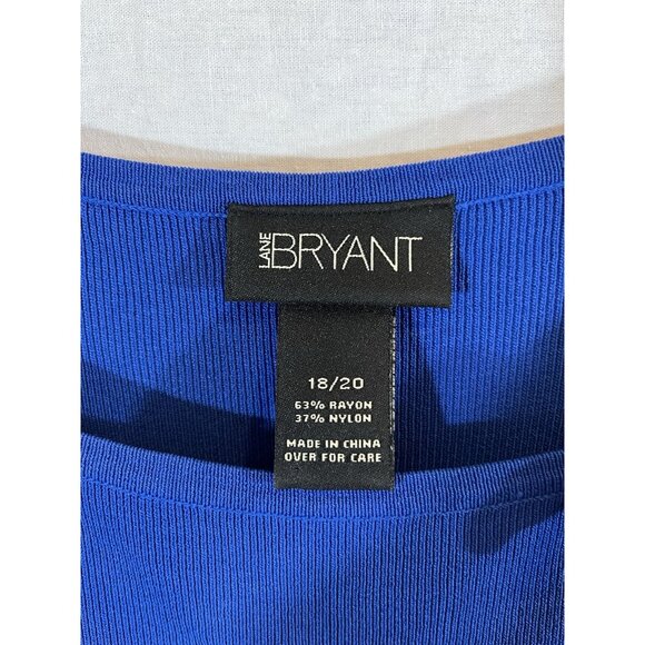 Lane Bryant Women's Blue 18/20 Rayon Crew Neck Tank - Picture 2 of 6